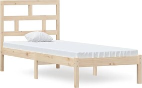 vidaXL Cadru de pat mic single, 75x190 cm, lemn masiv