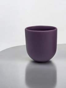 Set 3 Pahare Cafea NOVUM Velaris Purple Dynastia - 250 ml, 150 ml, 80 ml (Mov Regal Mat) - Gresie Ceramica Glazurata Manual