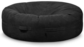 Fotoliu bean bag negru cu tapițerie din catifea reiată Roll 190 – SLOWDOWN