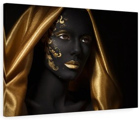 Tablou canvas Golden Scarf Girl 120x80 cm
