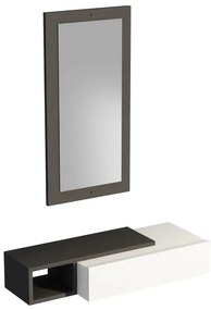 Raft de perete + oglindă de perete VIEN alb/antracit