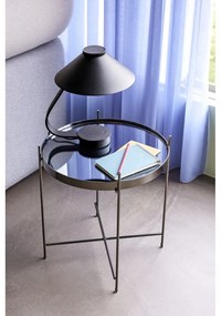 Măsuță cu blat din oglindă Hübsch Dorotea, ø 43 cm, negru