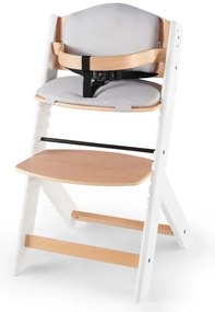 Scaun de luat masa pentru copii ENOCK cu perne gri/alb KINDERKRAFT