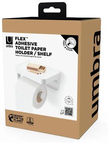 Suport pentru hârtie igienică alb autoadeziv din plastic reciclat Flex Adhesive – Umbra