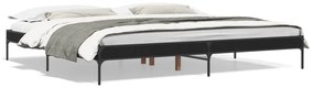 844996 vidaXL Cadru de pat, negru, 200x200 cm, lemn prelucrat și metal