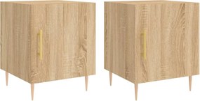 vidaXL Noptiere, 2 buc., stejar sonoma, 40x40x50 cm, lemn compozit