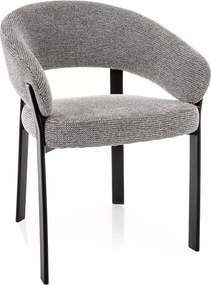 Scaun lemn tapitat Nagoja 254 gri/negru mat - H80 cm
