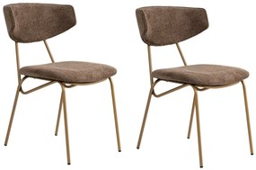 Set de scaune de sufragerie Nancy Brown și Gold, 2bucăți