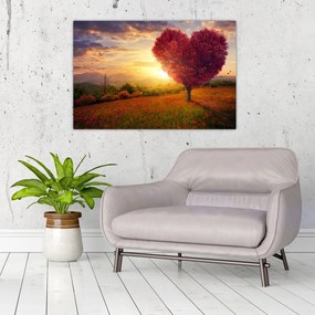 Tablou cu copaci în forma de inimă (90x60 cm)