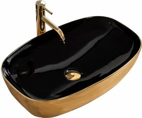Lavoar negru/auriu pe blat Rea Rich 60,5 cm
