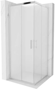 Mexen Rio cabină de duș pătrată 80 x 80 cm, Înghețat, Crom - 860-080-080-01-30
