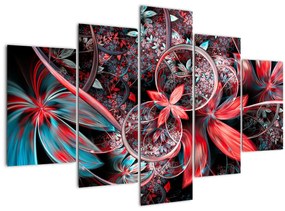 Tablou abstract cu flori exotice (150x105 cm)