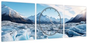 Tablou - Formațiuni glaciare (cu ceas) (90x30 cm)