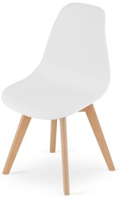 Set 4 bucati scaune de sufragerie KITO albe