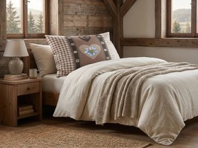 Fata de perna din policoton HEART RETRO POLY 70x90 cm, maro