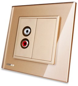 Priza simpla audio Livolo cu rama din sticla