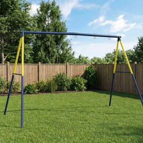 AIYAPLAY Cadru pentru Leagăn de Grădină pentru Copii, Structură din Oțel, Anti-UV, Impermeabil, Suportă 150 kg, cu 4 Cârlige pentru Leagăn Tip Cuib, Leagăn în U, Scară, 260x160x178 cm, Albastru | Aosom Romania