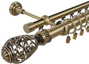 Galerie dubla above , teava neteda si profil,grosime 25 si 19mm, aur antic (Alege marime: 400 cm)