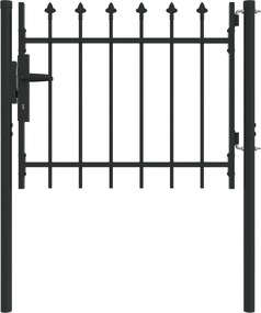 vidaXL Poartă de gard Gri 103 x 250 cm Oțel vopsit electrostatic