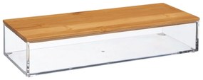 Organizator de baie cu capac din bambus, 25,5 x 9,6 x 5,5 cm