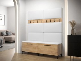 Set mobilier hol Frisala II (stejar craft) (piele ecologică Soft 017 (Alb)). 1060439