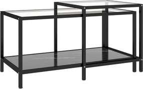 vidaXL Mese de ceai, 2 buc., negru, sticlă securizată