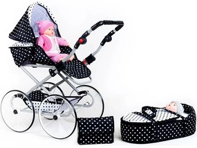 Nou Baby Doll cărucior Natálka , negru și alb