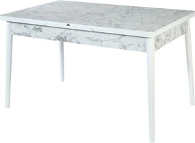 Set masa extensibila cu 6 scaune tapitate Homs cargold 250-30050 ALB-VERDE,170 x 80 cm