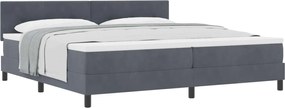 vidaXL Pat cu arcuri cu saltea Gri închis 200 x 200 cm Catifea