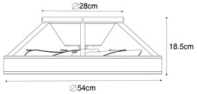 Ventilator inteligent de tavan negru 54cm incl. LED Dimmable cu telecomandă - Dave