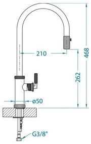 Baterie de chiuvetă cu cap de duș detașabil ALVEUS 1132179 NERINA 46,8 cm negru mat