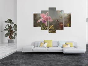 Tablou - Martin Johnson Heade, Cattleya Orchid and Three Hummingbirds, reproducere (150x105 cm)