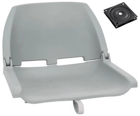 vidaXL Set cu scaun pliabil pentru barcă, 2 piese, gri