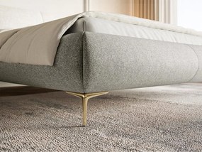 Pat matrimonial 140 cm Octave 140B (cu somieră) (gri + auriu). 1100011