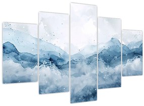 Tablou - Nori și valuri, acuarelă (150x105 cm)