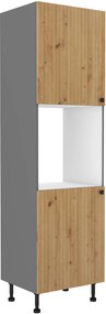 Dulap bucătărie pentru alimente pentru cuptor Avantoe 60 DP 215 2F (Stejar artisan + Antracit). 1049629
