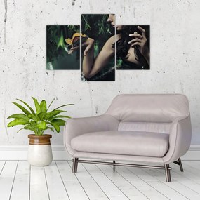 Tablou - Femeia grațioasă cu fluture (90x60 cm)