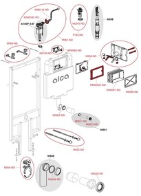 Rezervor WC incastrat, Alcadrain, Sadromodul Slim, pentru instalari uscate in gips - carton, pentru vas wc suspendat