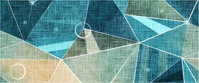 Tablou - Abstract turcoaz (120x50 cm)
