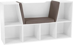 Organizator FERIA, DTD laminat, alb/maro, 112x27x61 cm