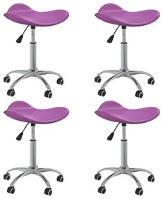 Scaune de bucatarie pivotante, 4 buc, violet, piele ecologica 4, Violet