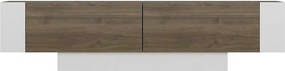 Comoda TV Matera, stejar inchis/alb, PAL melaminat, 150x32x42 cm