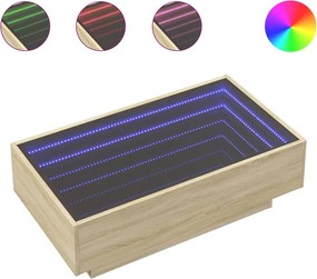 vidaXL Măsuță de cafea cu LED stejar sonoma 90x50x30 cm lemn prelucrat