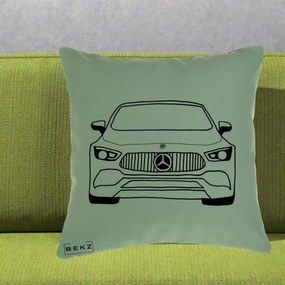 Perna Personalizata Mercedes-Benz Fata Linie, 40x40 cm, Verde, Husa Detasabila, Perna Inclusa, BEKZ®