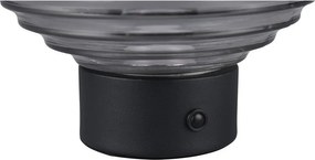 Veioză neagră/gri LED cu intensitate reglabilă cu abajur din sticlă (înălțime 14,5 cm) Earl – Trio