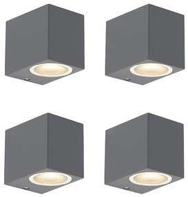Set de 4 aplice moderne gri închis IP44 - Baleno