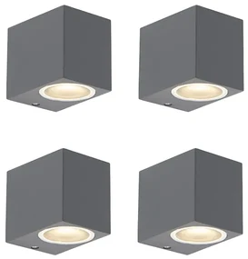 Set de 4 aplice moderne gri închis IP44 - Baleno