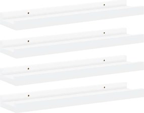 vidaXL Rafturi de perete, 4 buc., alb, 40x9x3 cm