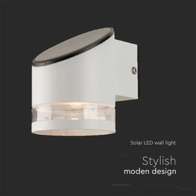 Aplică LED solară cu senzor LED/1W/3,7V IP44 3000K alb