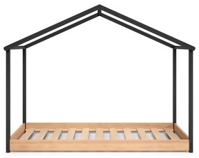 Pat pentru copii Marckeric Arthur, 90 x 190 cm, gri antracit